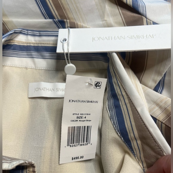 NWT Jonathan Simkhai- Marge Stripe Heavy Cotton Midi Dress. Size 4 - Picture 6 of 12